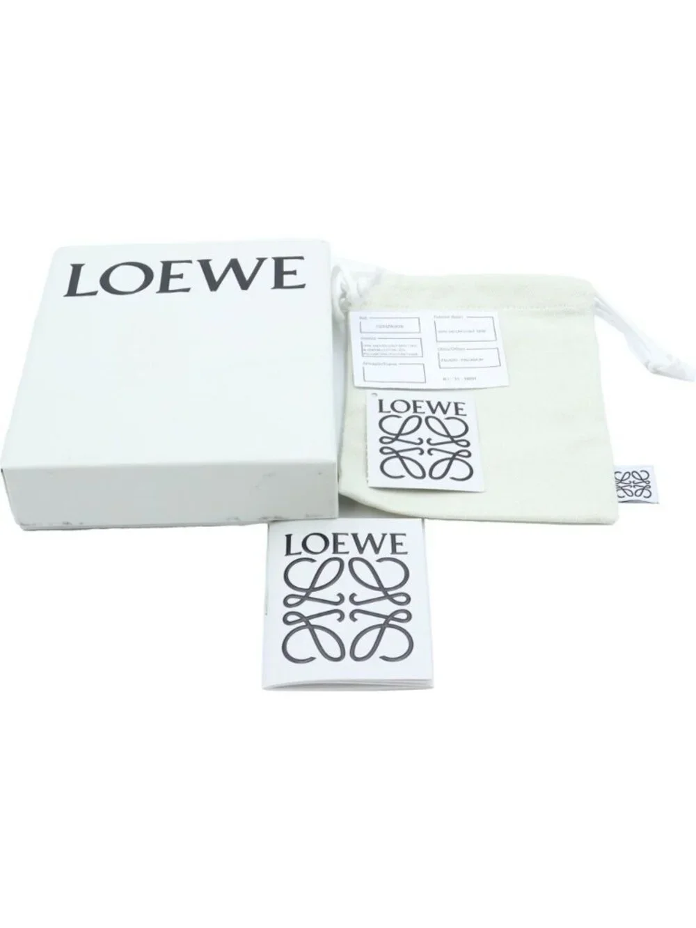 Loewe Puzzle Anagram Bifold Wallet Compact Card Case Black Leather
